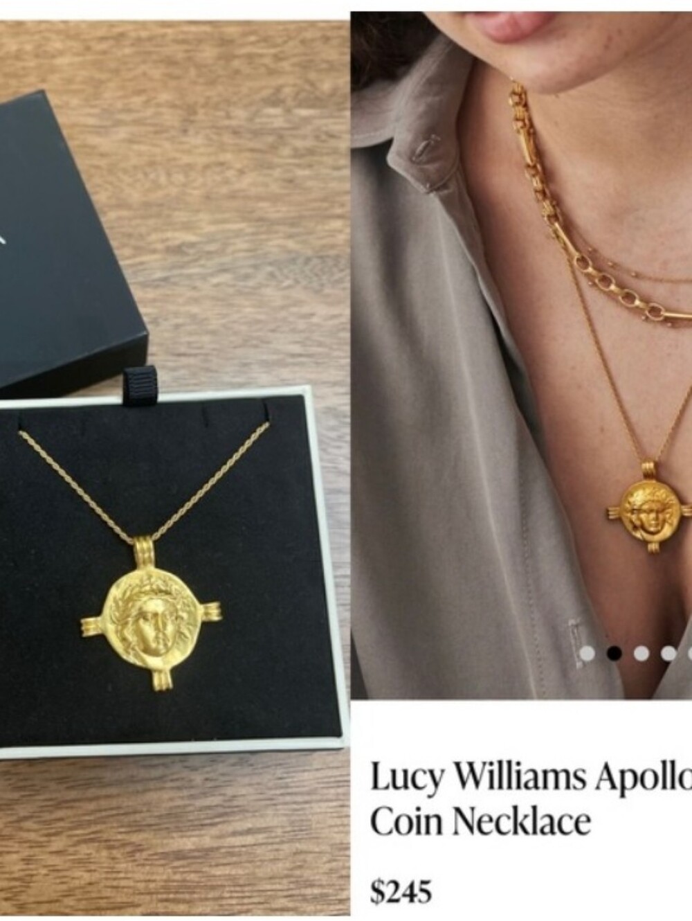 Missoma X Lucy Williams Apollo Coin Necklace 18kGold Plated On Brass